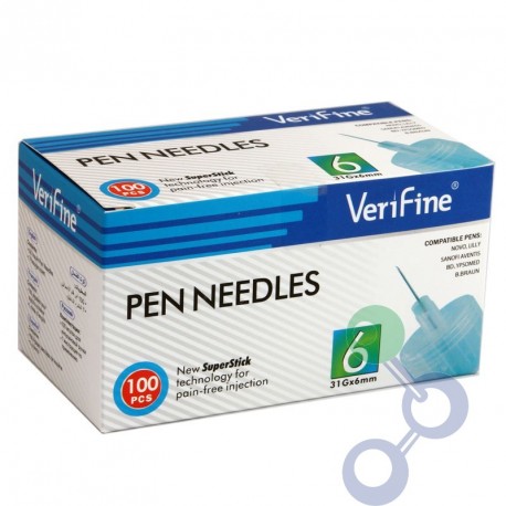 Verifine Igły do penów insulinowych 31G 0,25 x 6mm 100 sztuk