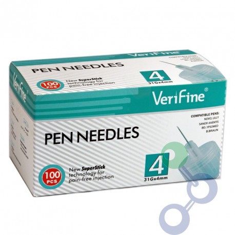 Verifine Igły do penów insulinowych 31G 0,25 x 4mm 100 sztuk
