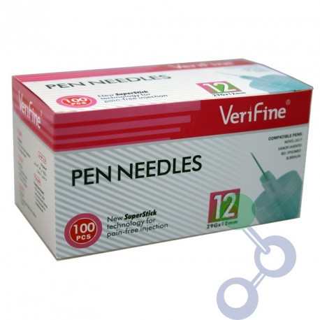 Verifine Igły do penów insulinowych 29G 0,33 x 12mm 100 sztuk
